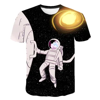 Vara Cu Maneci Scurte T-Shirt 4-14 Ani Băieți Haine Spațiu, Astronaut Copii Tee Cămașă De Damă Copilul Streetwear Topuri Copii T-Shirt