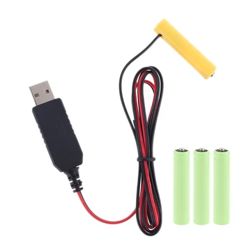 LR03 AAA Eliminator de Baterie USB 2m Cablu de Alimentare Înlocui 1-4 buc AAA Baterie H054