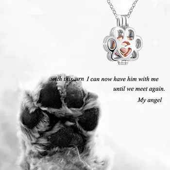 Animale De Companie Memorial Bijuterii Cat Labă De Câine Din Oțel Inoxidabil Cușcă De Incinerare Medalion Organiza Mini Urnă De Cenușă Suvenir Pandantiv