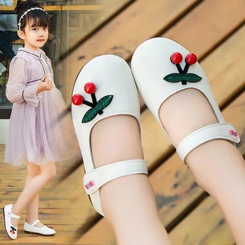 Balerini fete alb dulce cute strawberry adidași din piele printesa pantofi de balet copilul tenis