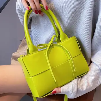 Moda Țese Square Tote sac Femei de Înaltă calitate din Piele PU pentru Femei Geantă de mână de Designer de brand de Lux Umăr, Crossbody Genti 2021