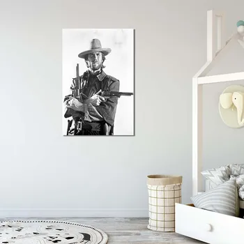 Clint Eastwood Cowboy Arta de Perete Panza Pictura Fotografie și Postere de Imprimare Galerie Living Decor Acasă