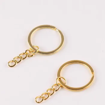 Un pachet de 100 de DIY bijuterii accesorii breloc metalic cu lant breloc 28/25/30mm aur inel plat accesorii bijuterii