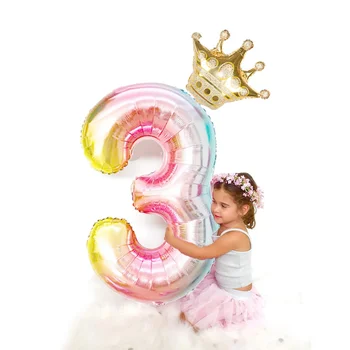 2.Serie/lot 32Inch Nu Folie Ballonnen Cifre Air Ballon Petrecere de Aniversare pentru Copii Aniversare Coroana Decor Consumabile