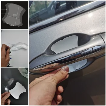 5Pcs mânerul ușii Mașinii autocolante protector de film pentru BMW F10 F30 E60 Ford Focus 2 Fiesta 3