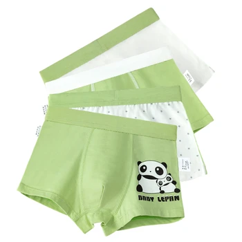 Casual Panda Băieți Boxer Lenjerie Copilului o Școală Verde din Bumbac Underpanties Copil Haine 5 6 7 8 9 10 11 12 13 14 Ani OBU203056