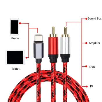 USB Tip C la 2 RCA Cablu Audio pentru Telefoane, Tableta, Laptop, Boxe Home Theater TV USB C Cablu RCA Accesorii Picătură de Transport maritim