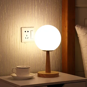 USB Plug-in Alb Sticlă de Masă Lampă de Noptieră Dormitor Control de la Distanță Lampă de Noptieră Lămpi pentru Dormitor