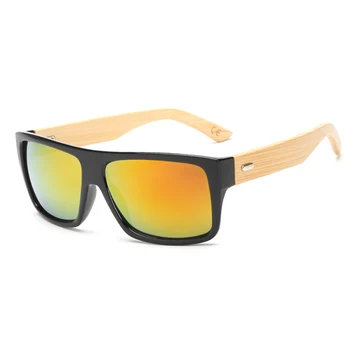 Clasic de Bambus, Lemn de ochelari de Soare de Brand Design Bărbați Femei Acoperire Oglinda Ochelari de Soare Retro Ochelari de soare UV400 Nuante Gafas De Sol