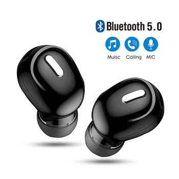 Mini În Ureche Bluetooth 5.0 Căști HiFi Wireless Headset Cu Microfon Sport Căști Handsfree Stereo Sunet Căști pentru toate telefoanele