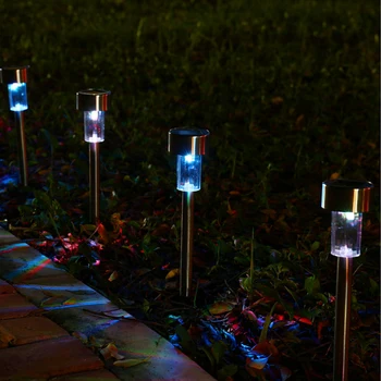 Din Oțel inoxidabil LED Solar Gazon Lampă cu LED-uri Impermeabil Peisaj de Grădină Lumină de Lumină la fața Locului pentru Curte Cale Gard Decor