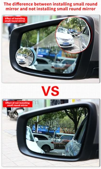 HD Blind Spot Mirror Reglabil Masina Oglinda Convex Oglinda pentru Auto Reverse Unghi Larg de Parcare Vehicul fără rame, Oglinzi 360 de Grade