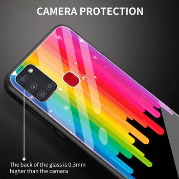 Sticla de Caz Pentru Samsung Galaxy A51 A71 A50 A70 A31 A21s A30 A12 M31 A02S Telefon de Lux Acoperi Funda LGBT Model Curcubeu
