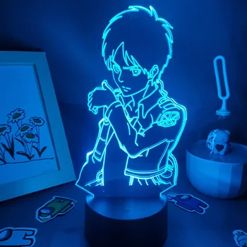 Atac pe Titan Figura Anime Eren Jaeger Eren Yeager Led Lumini de Noapte Rece Cadou Pentru Prietenul Lampă de Lavă Manga Dormitor Noptieră Decor