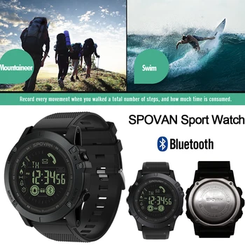 Pentru SPOVAN Bluetooth Bărbați Ceas Moda Ceas Sport rezistent la apa Multi-functional Digital Ceas Pentru Relogio Feminino PR1