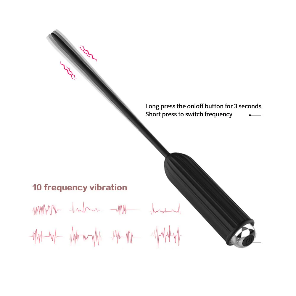 USB de Încărcare Vibrații Cal-ochi Stick Silicon Uretral Penis Plug Cateter Uretral pentru Adulti Jucarii Sexuale pentru Barbati Masturbare