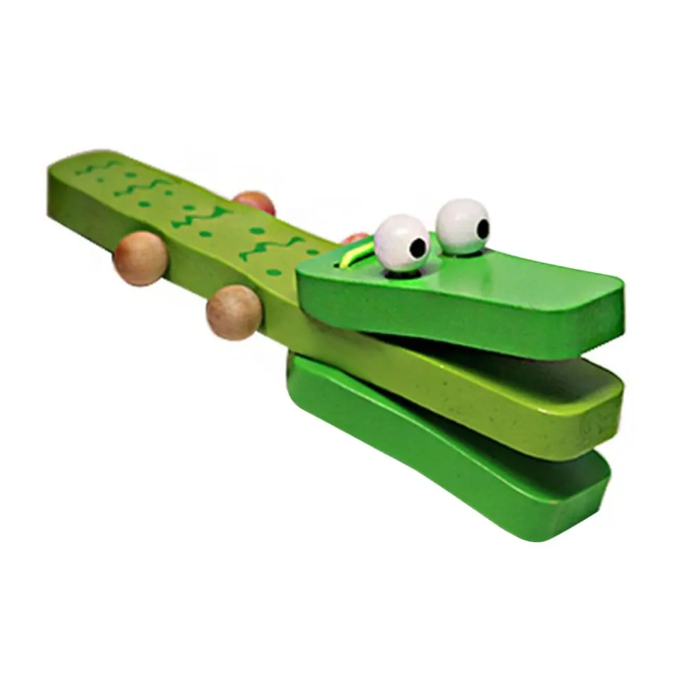 Orff lume Crocodil Forma de Lemn Castanet Copilul Instrument Muzical de Desene animate Muzicale pentru Copii de Învățământ Instrument de Jucărie Zuruitoare Jucărie