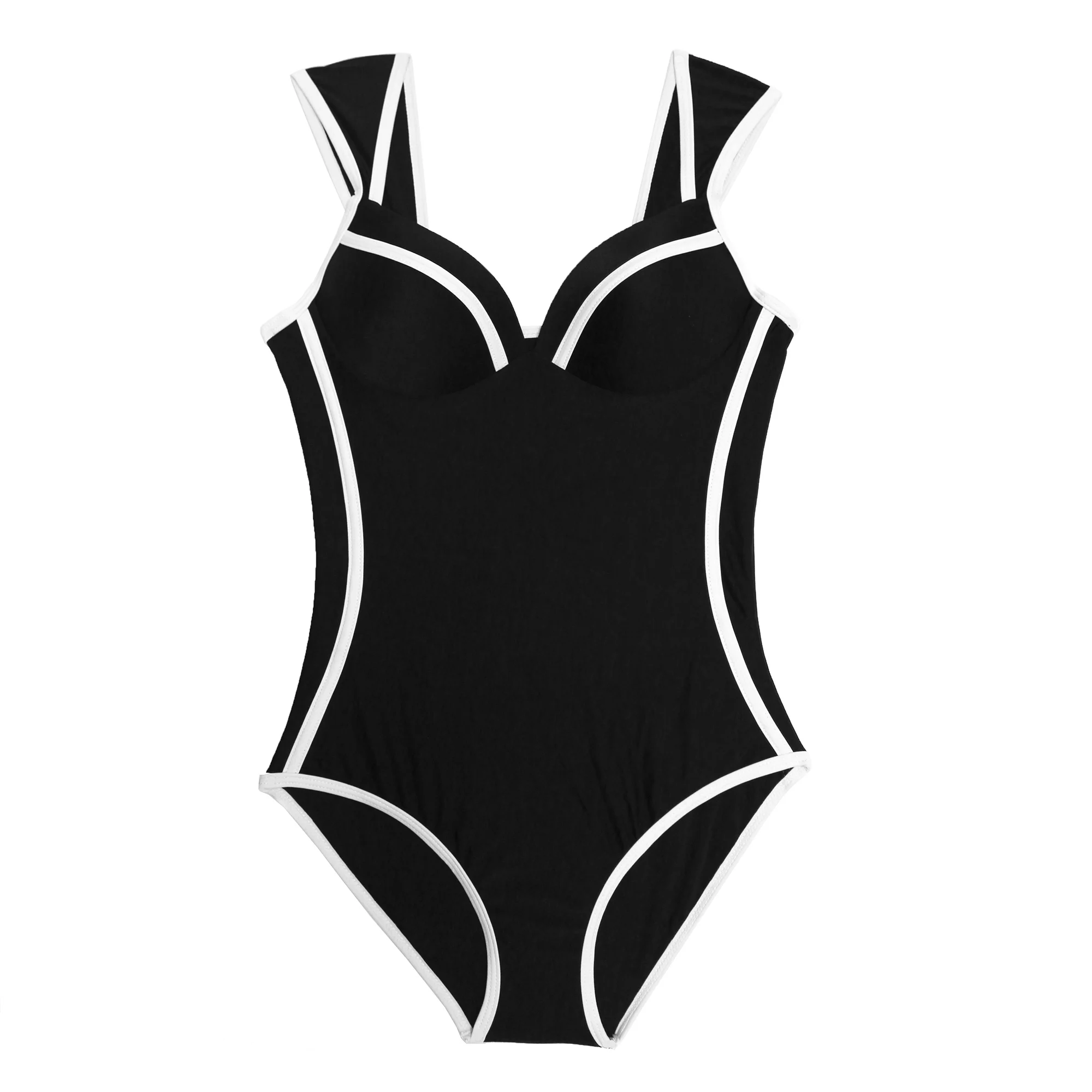Sexy Retro Cu Dungi Alb Negru Push-Up-O Singură Bucată De Costume De Baie Body Doamnelor 2021 Monokini Costume De Baie Femei Înota Costum De Baie Trikini