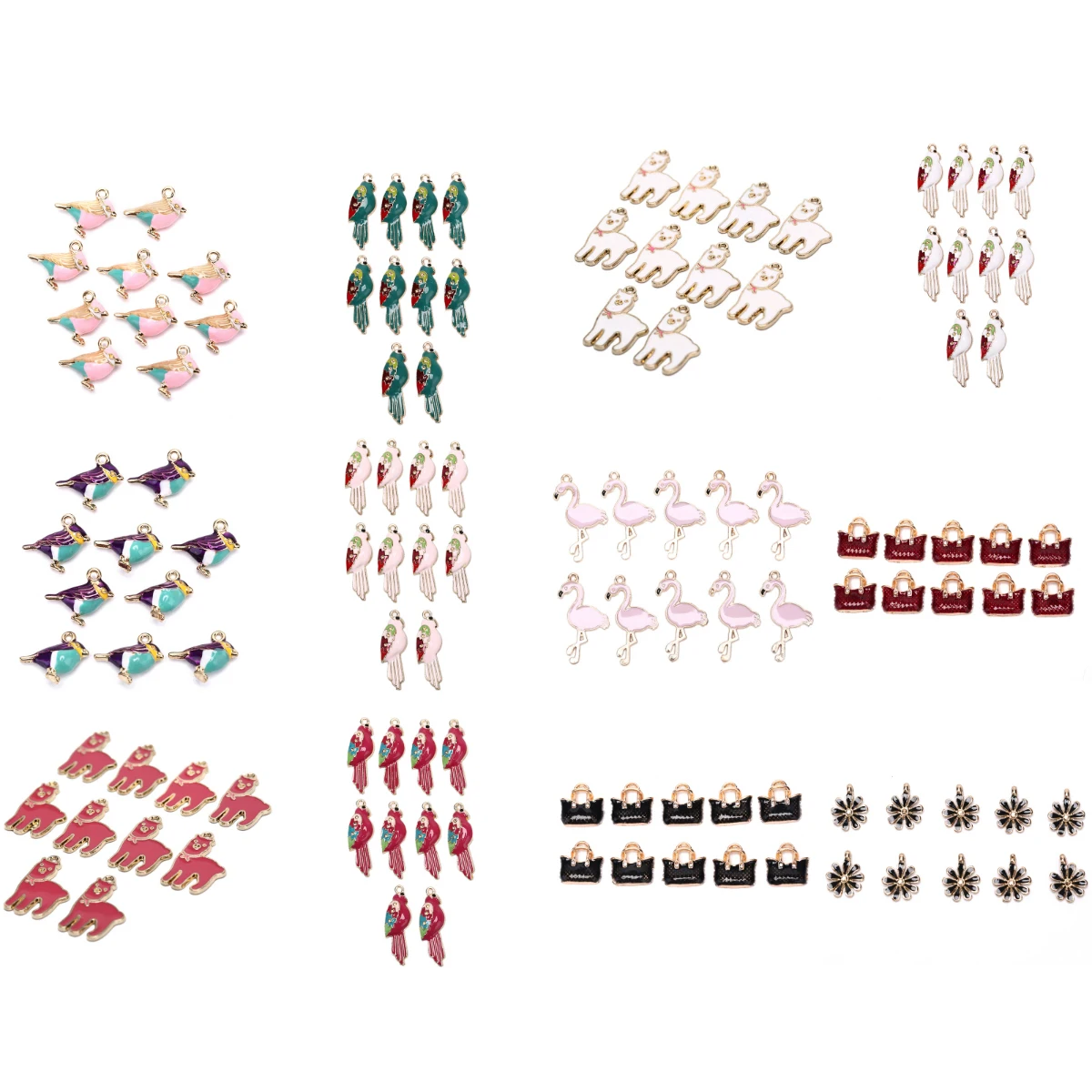 10BUC DIY Accesorii Bijuterii Smalț de Culoare 3D Micul Vrabie de Colorat Pasăre Farmec se Potrivesc Bratari Femei Margele si Bijuterii