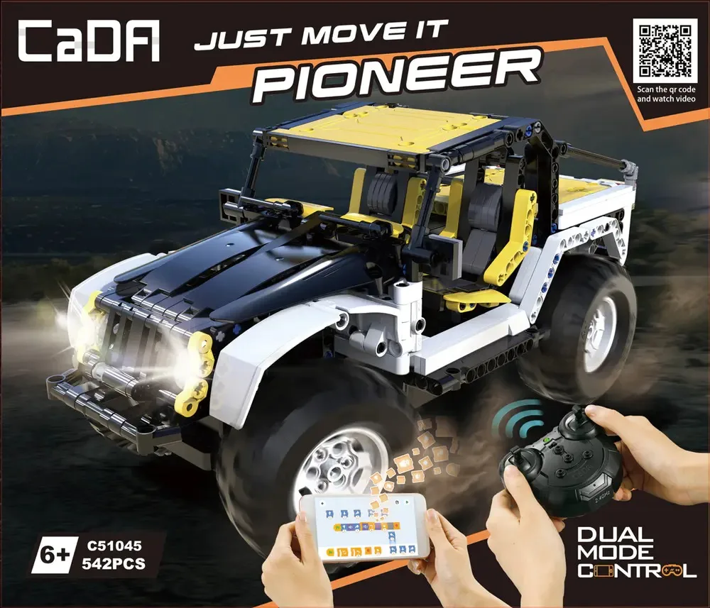 CADA Pioneer Techni Trailblazer Dual Modul RC JEEP Wrangler Vehicul off-road Tehnologia construcțiilor de Blocuri de Cărămizi Modelul Jucarii Cadou