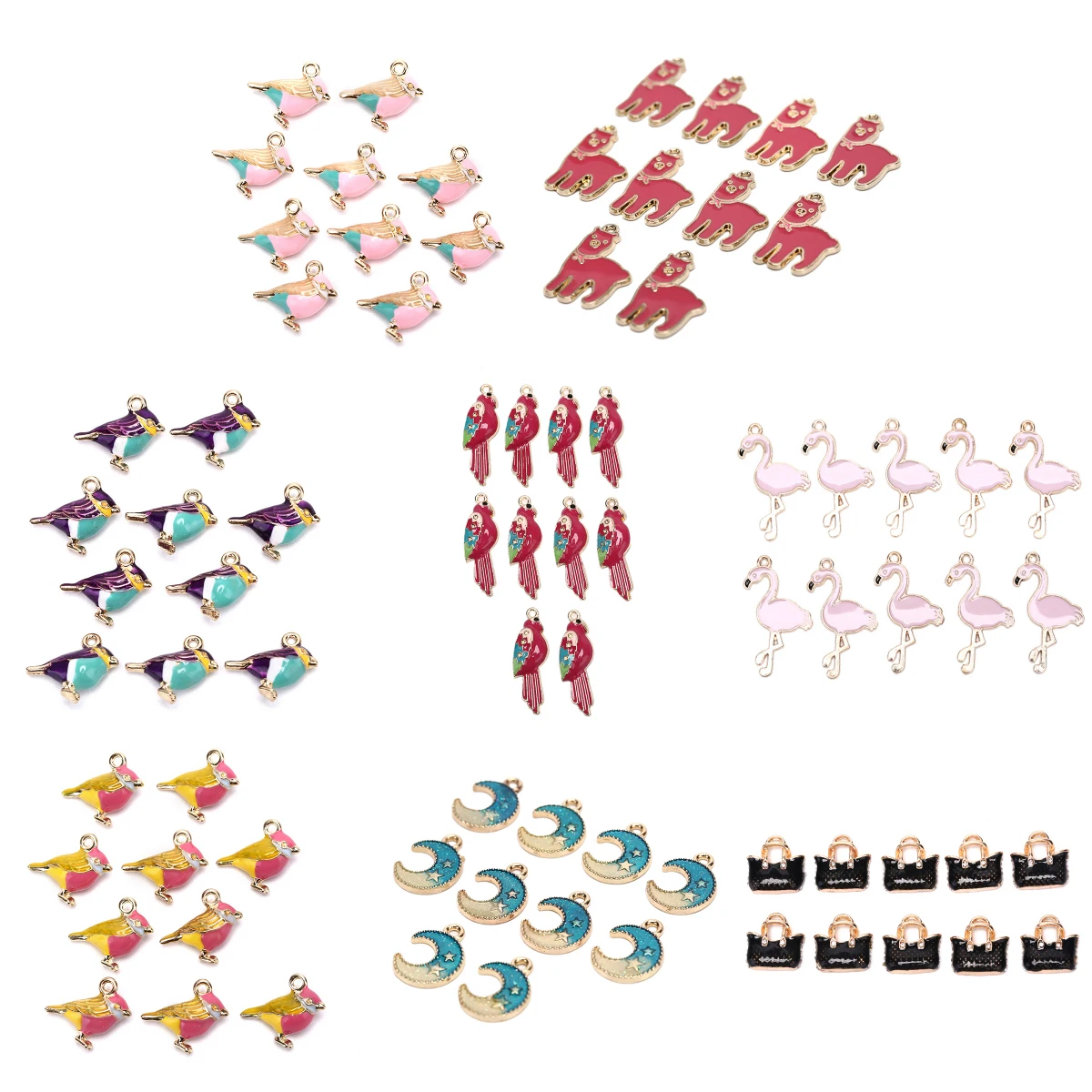 10BUC DIY Accesorii Bijuterii Smalț de Culoare 3D Micul Vrabie de Colorat Pasăre Farmec se Potrivesc Bratari Femei Margele si Bijuterii